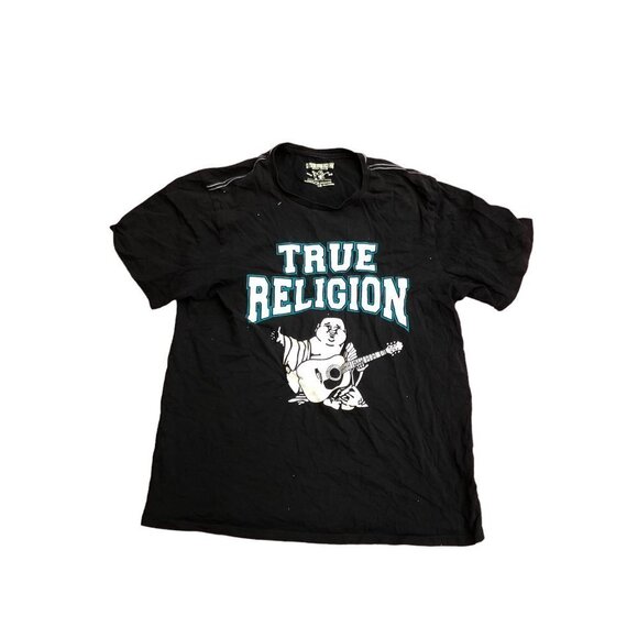 VINTAGE True Religion Shirt Flock Buddha SS Large - Picture 2 of 5